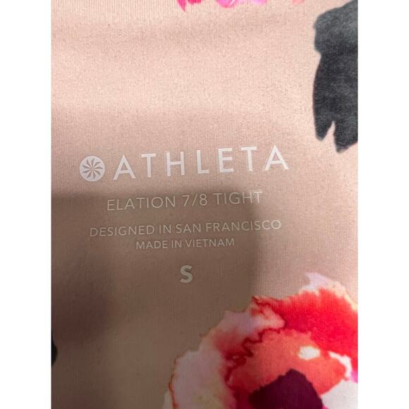 ATHLETA Elation 7/8 Tight Activewear Floral Leggings -‎ Stretch - size S - Picture 7 of 10